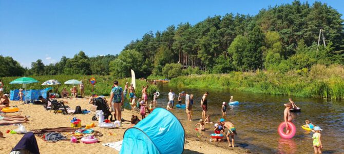 Kosewko nad Wkrą, plaża i relaks, wycieczka rowerowa, czwartek 15 sierpnia